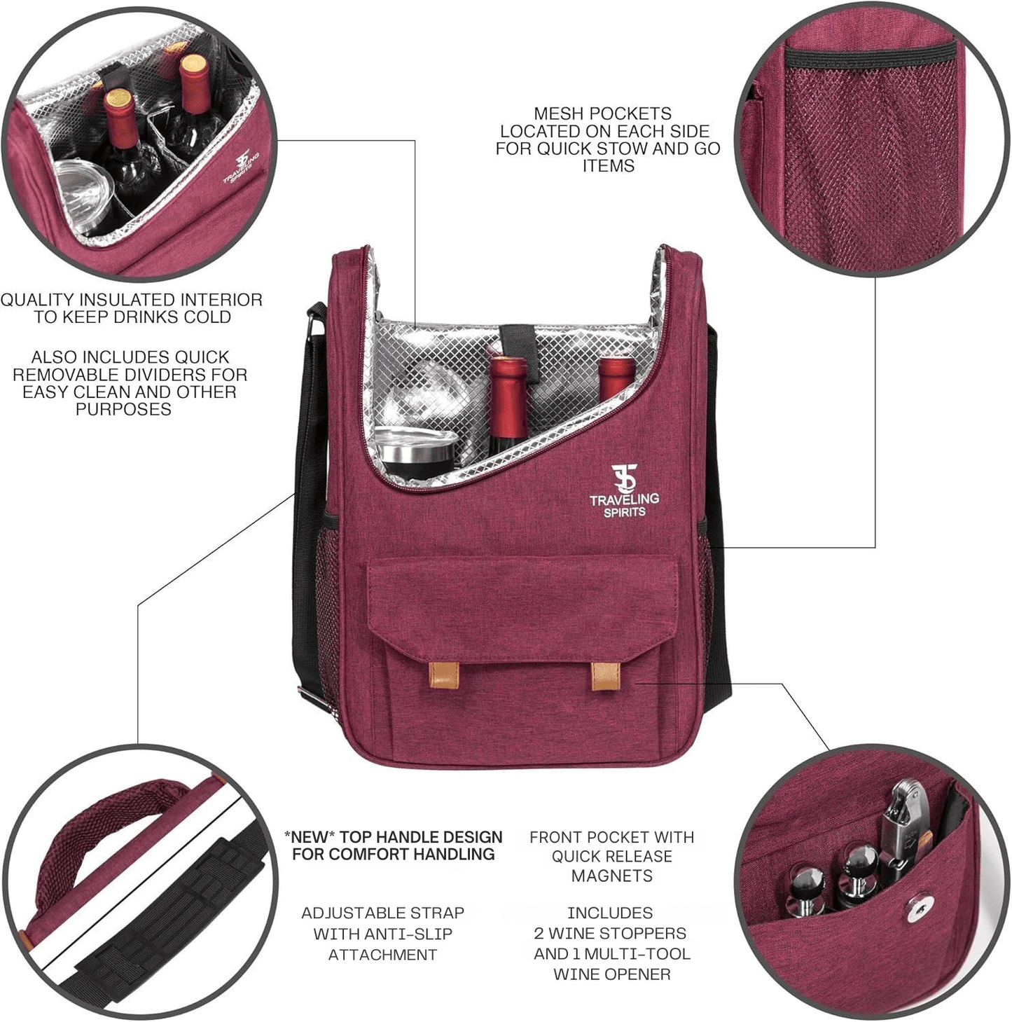 Insulated Wine Travel Bag or Wine Suitcase for your Favorite Traveling Spirits - Couple Of Items