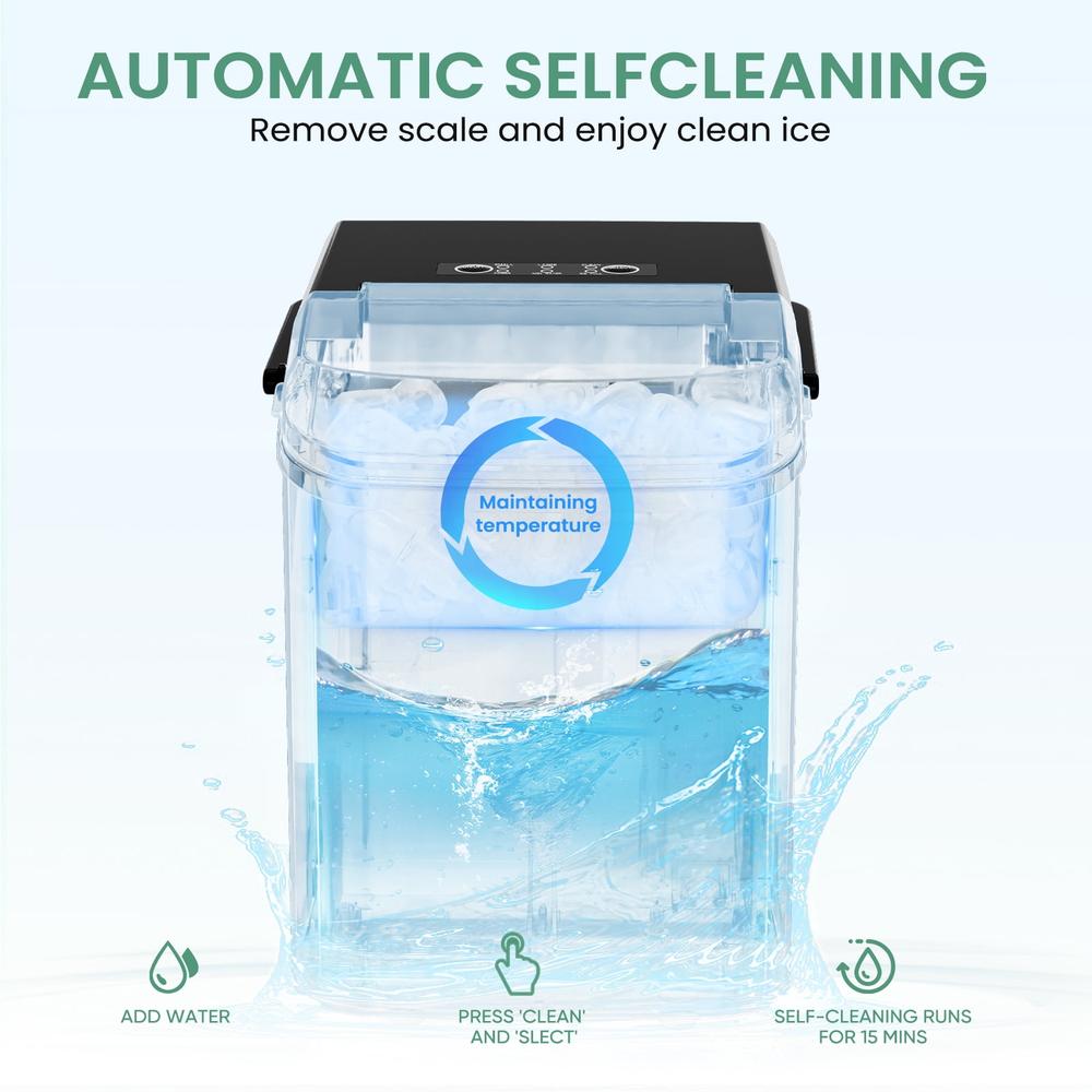 Countertop Ice Maker: 9 Cubes in 6 Min, Self - Cleaning Portable - Couple Of Items