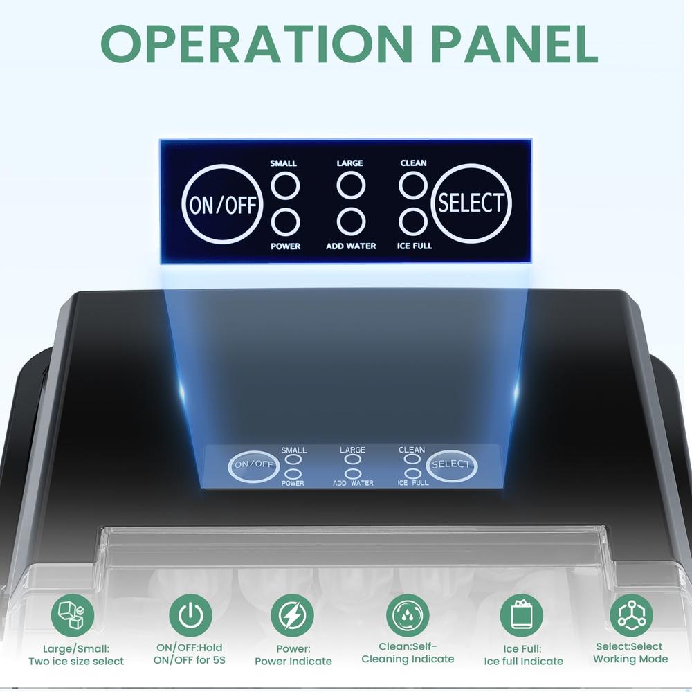 Countertop Ice Maker: 9 Cubes in 6 Min, Self - Cleaning Portable - Couple Of Items