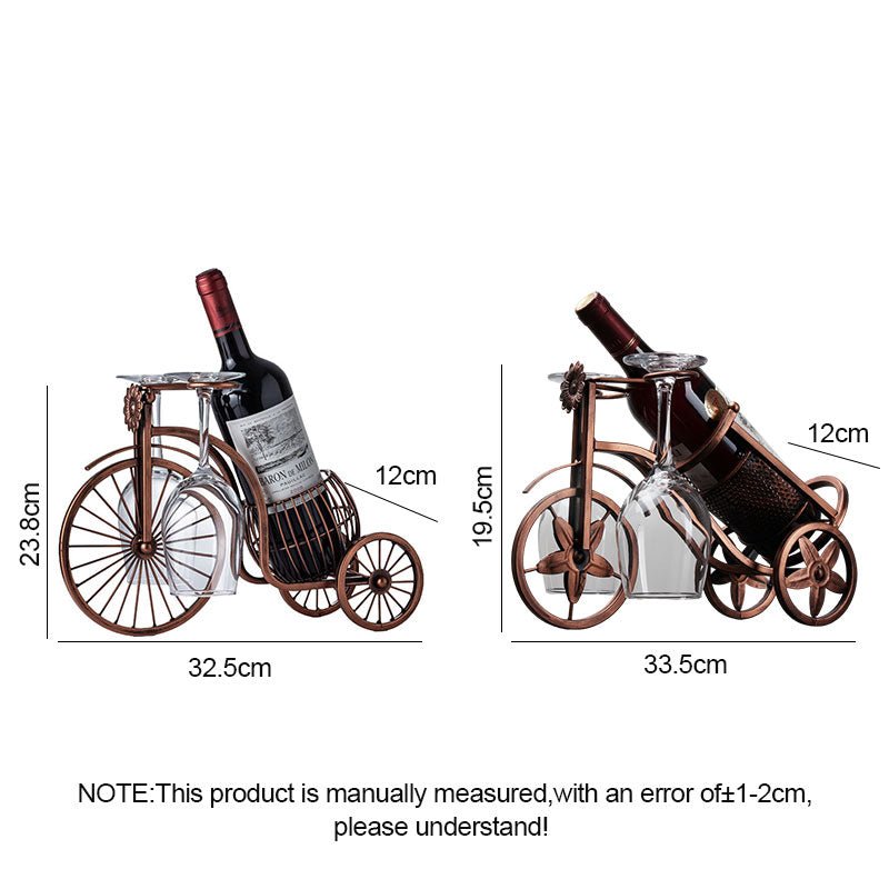 Wine Rack Carriage Bike Holder - Retro Iron Display Organizer - Couple Of Items