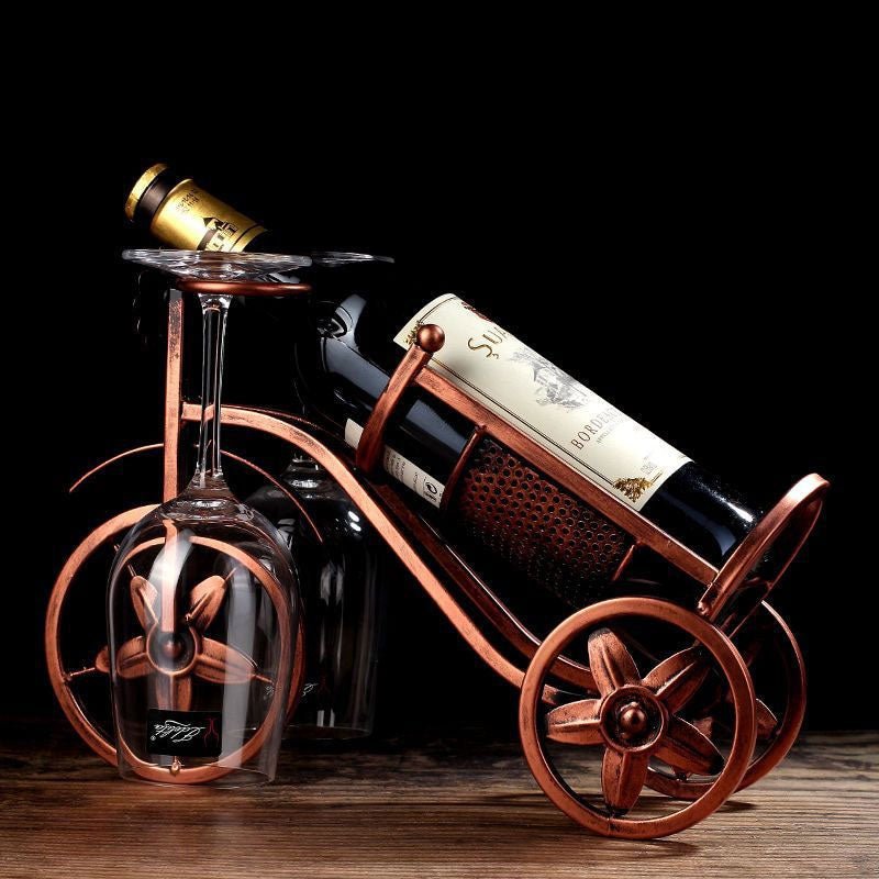 Wine Rack Carriage Bike Holder - Retro Iron Display Organizer - Couple Of Items